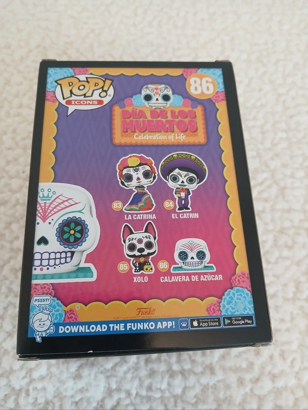 Funko Calavera de Azúcar Sugar Skull Pop! Figure - White, Teal, Pink - Picture 3 of 3
